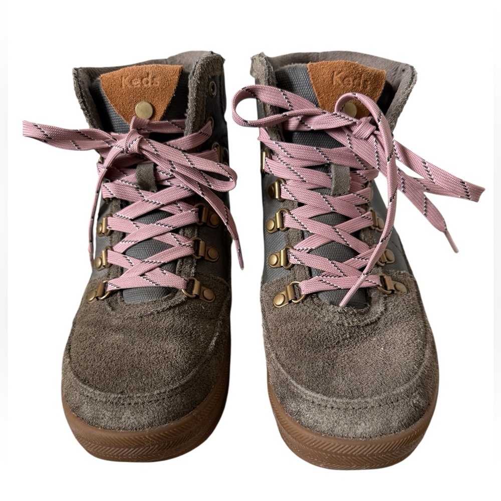 Keds Midland Water Resistant Hiking Boots Olive Brown Suede Womens 7.5